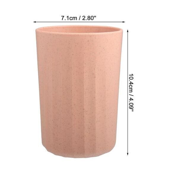 Bathroom Smooth Lines Wheat Straw Toothpaste Tumbler Pink 4.09''x2.80'' - Picture 4 of 6